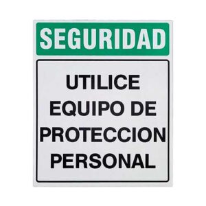 Cartel obligatorio usar protec. personal 22 X 26