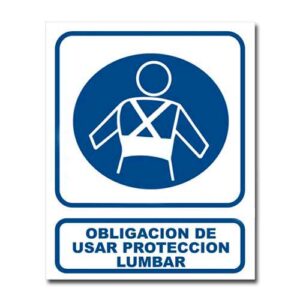 Cartel obligatorio usar faja lumbar 22 X 26