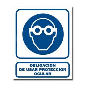 Cartel obligatorio usar protec. ocular 22 X 26