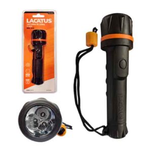 Linterna de goma 3 leds 2 pilas "AA" mod. 6243
