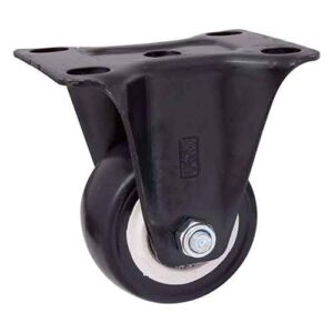 Rueda PVC negra 65 mm base fija (2 rulemanes)