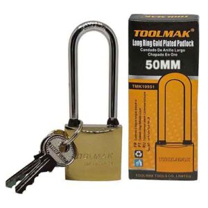 Candado acero bronceado arco alto 50 mm Toolmak